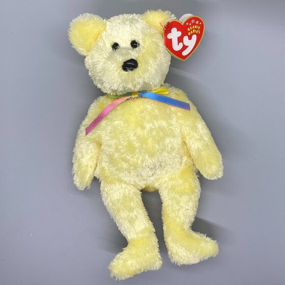Ty Beanie Babies 2001 Yellow Sherbet Bear - Picture 2 of 8